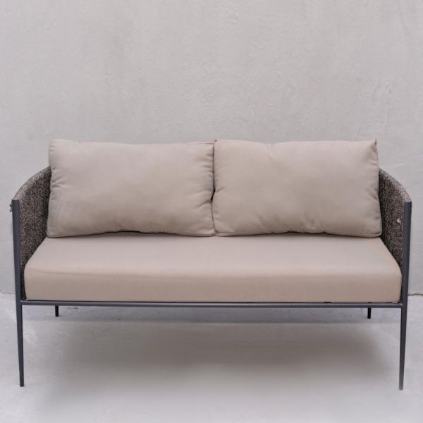 Outdoor Black Silver Braided Rope Sofa - 1/2/3 seater