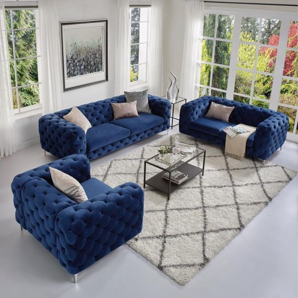Oxford Dusky Blue Chesterfield  Multi Seater Sofa