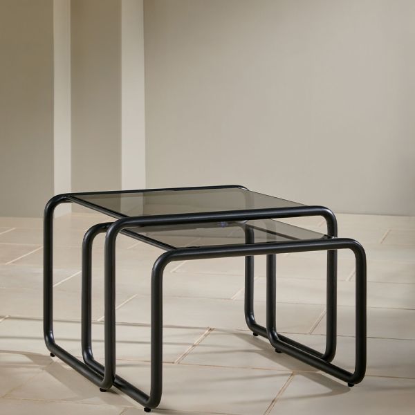 Nesting Tables – Smoked Glass Top
