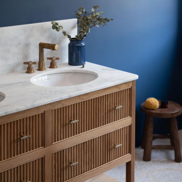 Milano Oak Vanity Unit Marble Top - 1250mm