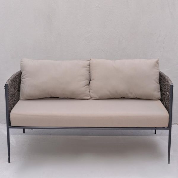 Outdoor Black Silver Braided Rope Sofa - 1/2/3 seater