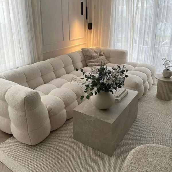 Bubble Boucle Corner  L shape Sofa