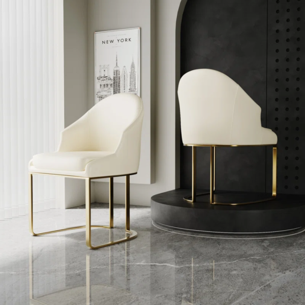 Susan Gold Dining Chair With PVD Coated Stainless Steel Legs