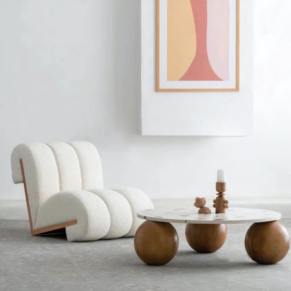 Talia Solid Wood Base Armchair.