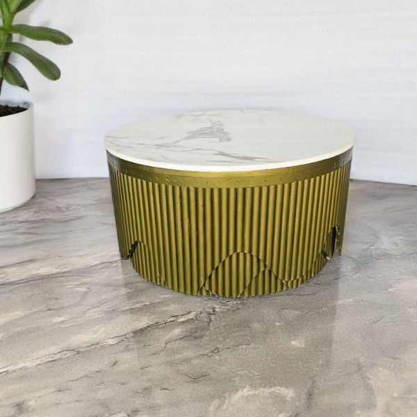 Alpine Gold Meenakari Round Center Table