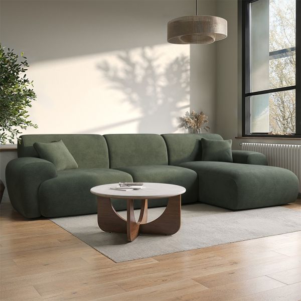 Plush Depth Low-Profile L-Shape Sofa