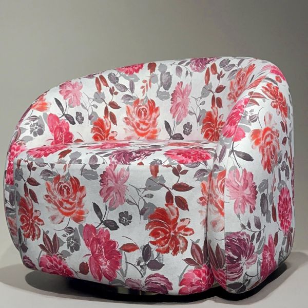 Curvila Floral Accent Chair – Ajrak Edition