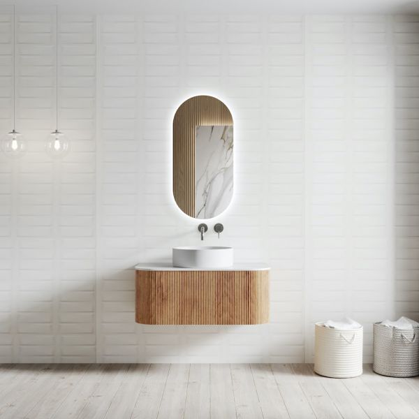 Bali Solid Wood Fluted Vanity Without LED Mirror - 750mm