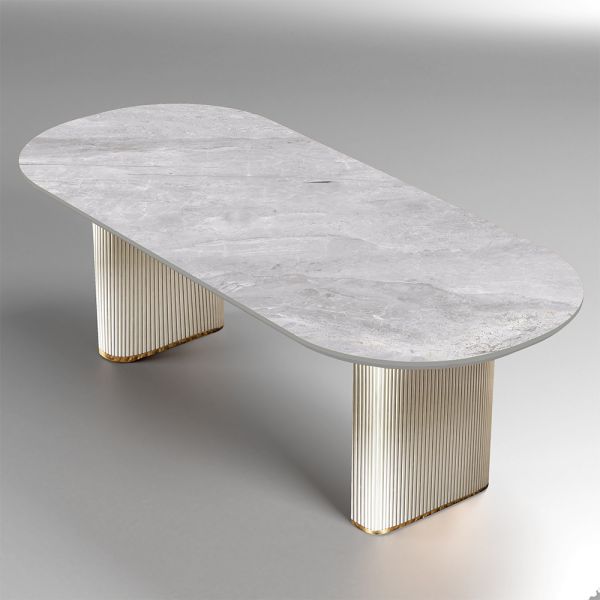 Achromic Grey Ibid Curvella Oakpine Dining Base

